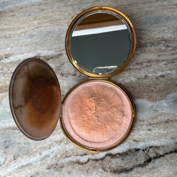 Vintage MCM Makeup Vanity Powder Compact Mirror Art Deco - Picture 4 of 5